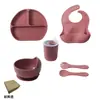 Venta Caliente Transfronteriza Juego de Platos para Bebé Suplemento de Comida para Bebé Plato y Tazón de Silicona Grado Alimenticio Vajilla de Alimentación para Niños Venta al por Mayor