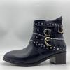 Directo de Fábrica 2020 Otoño e Invierno Nuevas Botas de Tacón Grueso Alto con Hebilla Grande Remaches Punta Retro Caña Corta Botas Martin