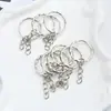 Chaveiro de metal de fábrica 25MM anel em relevo com corrente acessórios anel estampado chaveiro anel chaveiro atacado