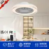 Luminária ventilador de teto para quarto transfronteiriça, novo modelo para sala de estar e sala de jantar, luminária ventilador integrada, luminária ventilador de teto inteligente com grafite RGB
