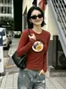 Camiseta de Algodão com Fio Guangzhou Shisanxing para Mulheres, 220g, Direto da Fábrica, Manga Curta Slim-Fit, Fornecimento Exclusivo Segunda Etapa de Verão