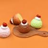 YQT miniatura pastel de hojaldre de cereza pan comida juego resina accesorios casa de muñecas pan juego casa juguete adornos