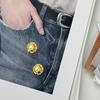 Botões Metálicos Perolados de Alta Qualidade Yisen Novo Estilo Chinês Botões para Colete Pequenos Botões Decorativos Estilo Chanel para Suéter