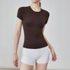 Roupas Esportivas de Secagem Rápida para Mulheres Verão Sem Costura Camiseta de Yoga Fitness Yoga Roupas Respirável Cintura Secagem Rápida Roupa de Manga Curta para Yoga