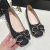 Sapatos Rasos Quadrados Únicos com Laço para Mulheres, Novos Loafers de Salto Grosso para Primavera e Outono 2026