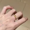 Anillo Dorado Retro con Diseño Trenzado para Mujer, Moderno y Elegante, Anillo para Dedo Índice, Doble Capa, Estilo Lujo Ligero, Anillo Versátil