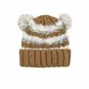Gorro tejido para bebé, estilo otoño e invierno, súper lindo y adorable, unisex, tipo jersey, oso, puntos de colores, gorro de lana