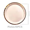 Plato de Papel Desechable y Taza Morado Rosa Macarrón Estampado en Oro Set Decoración Fiesta de Cumpleaños Pancarta Globos Galletas de Arroz