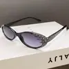 Gafas de Sol de Moda Europeas y Americanas 2026 para Mujer, Anti-UV, Lujo Ligero, Modernas, Gama Alta, Montura Ovalada Incrustada con Diamantes Púrpuras m