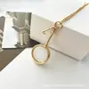 Collar Colgante de Llavero con Lupa Único de Nicho, Cadena Larga para Suéter Estilo Ins de Lujo Ligero, Collar Largo Estilo Old Money
