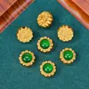 Cuentas espaciadoras de oro con agujero pasante, método antiguo para conservar el color, accesorios hechos a mano para bisutería DIY, pulsera estilo chino, pulsera, accesorios de joyería, venta al por mayor