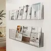 Estante para Livros e Jornais, Prateleira de Parede, Estante Transparente de Acrílico para Armazenamento de Livros, Estante para Armazenamento de Revistas e Jornais, Estante para Livros Ilustrados de Corredor