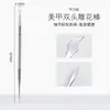 Palito de Esculpir Dupla Ponta Nail Art Metal Palito de Cola Escultura Estéreo Cristal Caneta Cor Aço Inoxidável Ferramenta de Unha