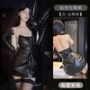 Elegante gato de leche lencería sexy nueva chica caliente sexy costuras tirantes PU cuero brillante ajustado ultra corto ajustado a la cadera X16