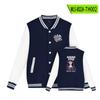 Uniforme de béisbol Slam Dunk estampado chaqueta negra primavera y otoño cuello alto estilo casual americano chaqueta de béisbol chaqueta para mujer