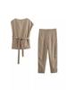 AliExpress Transfronterizo Ropa Nueva para Mujer Comercio Exterior Mayorista ZR en stock Chaqueta de Lino Hilado Traje de Lino Hilado
