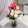 Rosa de montaña nevada popular transfronteriza, flor artificial, flor falsa, flor de seda, decoración del hogar, adornos, arreglo de boda, ramo