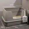 Caixa de Areia para Gatos Semi-fechada Banheiro Grande para Gatos Caixa de Areia Totalmente Aberta Bandeja para Fezes de Gato Organização de Suprimentos para Gatos