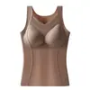 Chaleco térmico de seda transfronterizo para mujer en otoño e invierno, con almohadillas en el pecho, forro polar, engrosado, ropa interior de capa base sin costuras