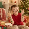 Pegatina de Tatuaje de Transferencia de Agua Navideña Muñeco de Nieve Luminoso Dibujo Animado Patrón Pequeño Tatuaje Personalizado Creativo Impermeable Duradero Verde
