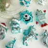 Decoraciones Navideñas Adornos para Árbol de Navidad Azules Animales de Dibujos Animados Ángeles Colgantes Decorativos Pequeños