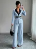 Conjunto elegante de estilo europeo y americano para mujer, transfronterizo, otoño 2026, con top sin tirantes y pantalones de pierna recta, conjunto de chaleco para mujer
