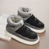 Zapatos de Algodón Estilo Familiar Ropa de Abrigo de Invierno Forro Polar Suela Gruesa Impermeables Interiores Hogar Nuevos Cálidos Antideslizantes Botas de Nieve