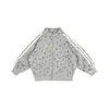 Ropa infantil Nuoqi Wanzi, chaqueta sudadera a rayas para niñas, estilo otoño e invierno, top deportivo para niños con cuello alto y estampado de estrellas