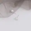 Pendientes de Plata de Imitación 925 con Aguja de Plata de Imitación y Perla de Imitación, Simples y Versátiles, Venta Directa de Fábrica, Wholesale, Estilo Nuevo de Primavera Cero