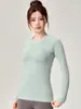 Roupa de Yoga Malha Seamless Peça Única para Mulheres, Emagrecimento, Fitness Manga Longa, Top Esportivo para Treinamento de Corrida, Roupa de Fitness Justa