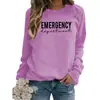 Comércio Exterior Amazon Suprimento Emergência Moletom Feminino Gola Redonda Estampado Outono e Inverno Tamanho Europeu Solto Casual Versátil