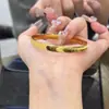 Pulseira Listrada Olho de Gato Dourado Areia Brilhante Sólida Moda Versátil Pulseira Escovada Presente Feminino Item Quente 2025