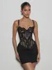 Ins Amazon vestido bandeau de alça fina cor sólida plissado estilo europeu primavera e verão novo