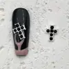 Accesorios para Uñas Cruzados Nuevos Transfronterizos, Estilo Punk Oscuro Retro, Decoraciones para Uñas Incrustadas con Diamantes al por Mayor