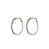 Pendientes Redondos de Diamante Cruzados de Aguja Plateada Lujo Ligero Pendientes de Gama Alta Personalidad Simple Moda Versátil Pendientes Venta al por Mayor