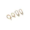 Aretes Ovalados Chapados en Oro de 14K con Circonita de Estrella de Cinco Puntas y Anillos Colgantes, Materiales para Accesorios de Aretes Hechos a Mano DIY