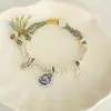 Novo Estilo Chinês Antigo Gato Prata Quebrada Pulseira Trançada Design Personalizado Pulseira de Casal Versátil Pulseira Gato da Sorte