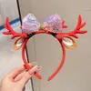 Diadema de Cabeza de Oso Navideño para Mujer, Diadema de Ambiente Festivo para Fiesta, Accesorios para el Cabello Pinza para el Pelo con Lazo de Disfraz Cosplay