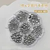 Conjunto de Caixa de Acessórios para Nail Art com Pérolas Sólidas Semicirculares, Pérolas de Resina Douradas e Prateadas Estilo Punk, Acessórios Vestíveis para Decoração de Unhas