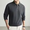 Sudadera para Hombre 2026 Otoño e Invierno Nuevo Estilo Media Cremallera Cuello Camisero Manga Larga Casual Camiseta para Hombres de Mediana Edad y Mayores