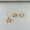 Cross-border New Hot Oil Dropping Plate Diamante em Borboleta Dourada Casual Pulseira Anel Colar Brincos Terno feminino