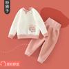 Roupas de bebê recém-nascido outono cintura alta terno quente bebê sem osso outono e inverno roupas de base algodão acolchoado pijamas