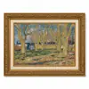 Moldura Dourada Retrô Campo de Pessegueiros em Flor de Van Gogh Céu Estrelado Estilo Pintura a Óleo Sala de Estar Entrada Pintura de Parede Emoldurada Pintura Decorativa Personalizado