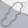 Collar de hip hop de moda para niños cadena básica simple versátil cadena lisa acero de titanio hendidura cadena doble tejida collar de cuerda trenzada