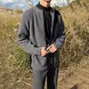 Cárdigan de Punto para Hombre de Alta Gama Otoño e Invierno Suéter Holgado Retro Moderno Chaqueta de Hombre