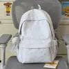 Mochila estudiantil nueva con ribete de encaje, mochila estudiantil de color liso de gran capacidad, mochila de viaje casual y sencilla
