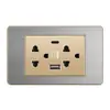 Tomada com interruptor USB americana padrão americano padrão americano seis furos Tailândia Vietnã Tipo-c118 tomada com interruptor