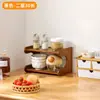 Rack de Armazenamento de Cozinha Doméstico de Bancada Multifuncional para Armazenamento de Condimentos de Bancada de Mesa de Jantar Multicamadas Vertical à Prova de Pó
