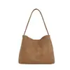 Bolsa tote de couro macio trançado, com efeito Maillard estilo coreano e textura fosca, para mulheres, nova coleção 2026, versátil para o trabalho, bolsa de ombro e pode ser carregada sob o braço