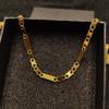 Collar de Cadena Diurna de Acero Inoxidable Ensamblado a Mano Cadena Colgante Herrajes Colgante Metálico Oro de 18K Joyería Europea y Americana